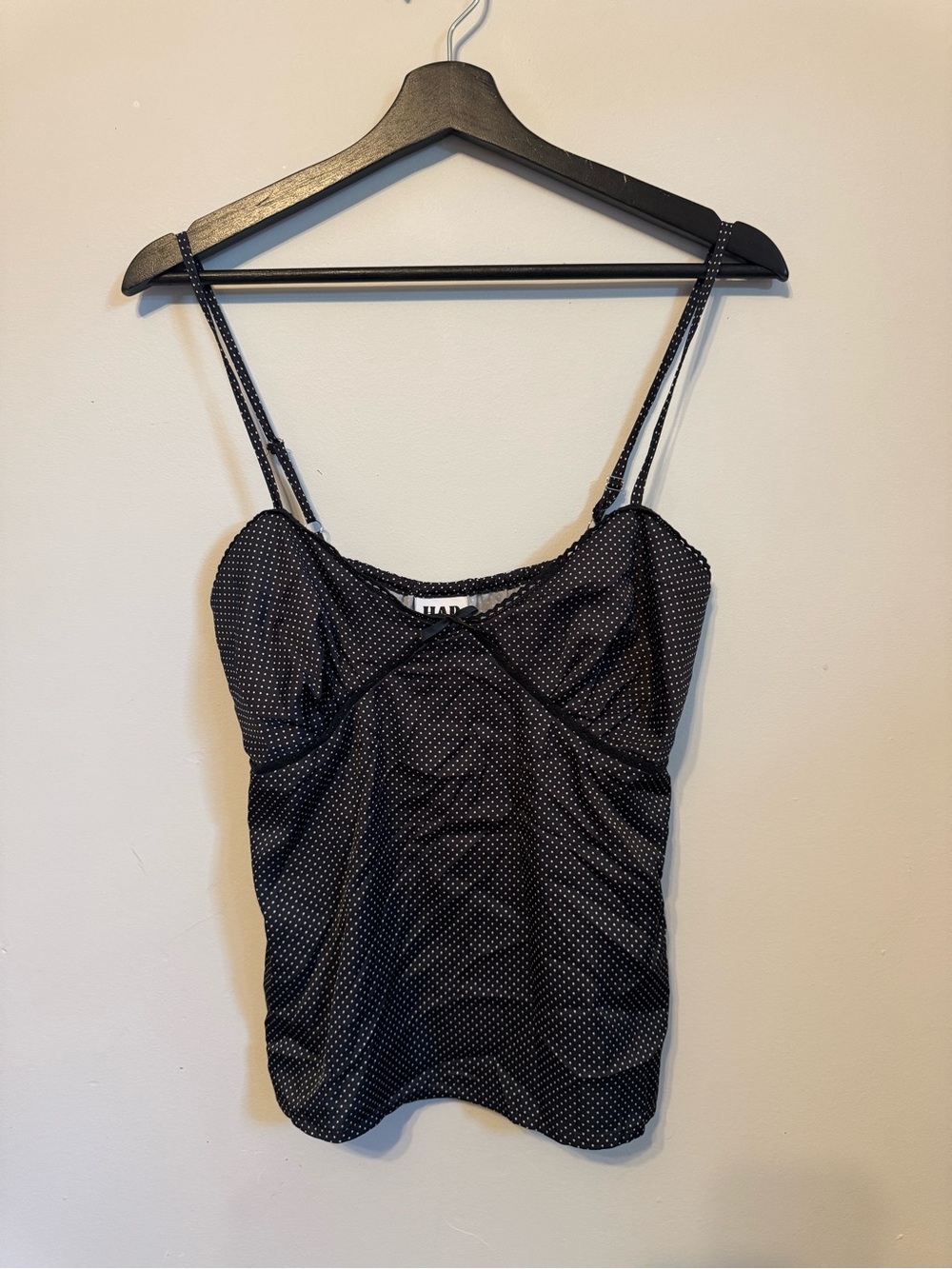 Harlow Black Polka Dot Spaghetti Strap Cami
